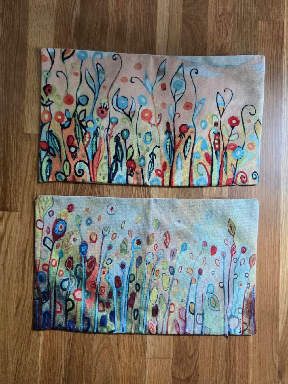 Abstract Flower Set of 2 Pillow Covers 12 x 20